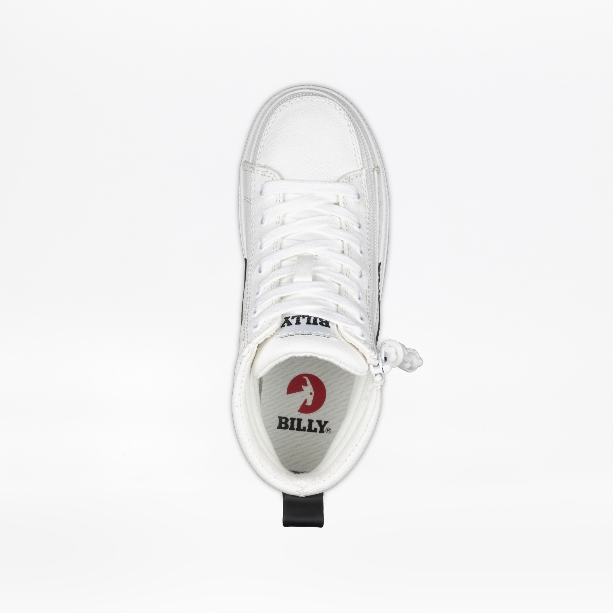 Billy Footwear (Toddlers) - High Top White/Black CS Faux Leather Shoes