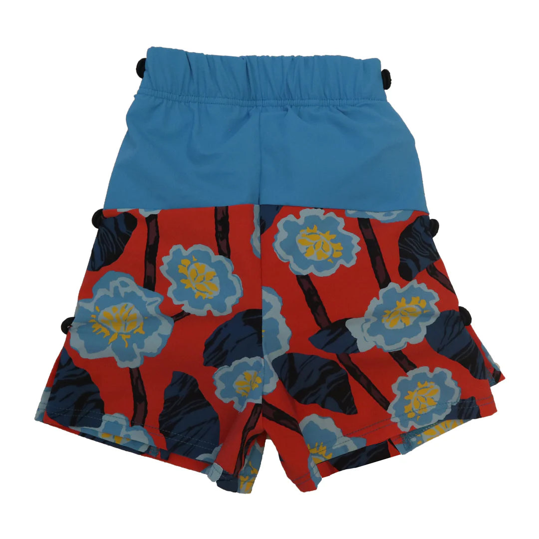 Kes-Vir - Boys Swim Wrap Shorts Floral Blue