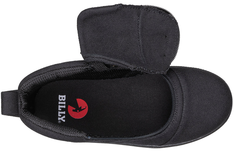 Billy Footwear (Kids) MDR II Fit Short Wrap - High Top Black To The Floor Canvas Shoes