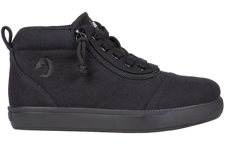 Billy Footwear (Kids) MDR II Fit Short Wrap - High Top Black To The Floor Canvas Shoes