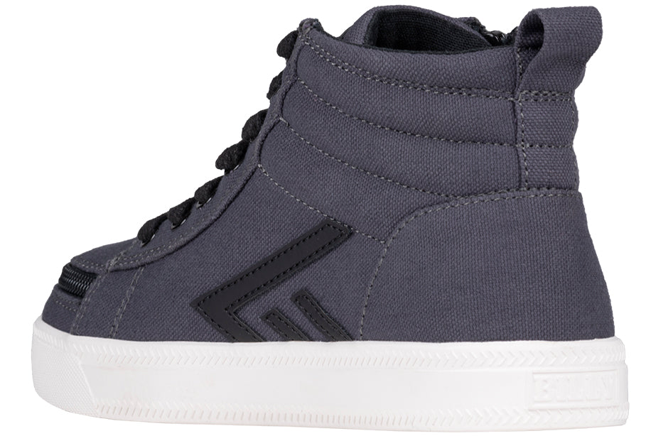 Billy Footwear (Kids)  - High Top Charcoal/Black CS Canvas Shoes