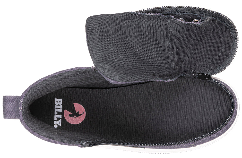 Billy Footwear (Kids)  - High Top Charcoal/Black CS Canvas Shoes