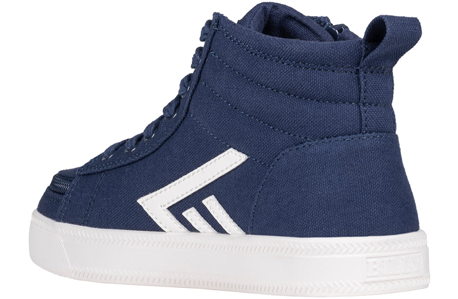 Billy Footwear (Kids) - High Top Navy/White CS Canvas Shoes