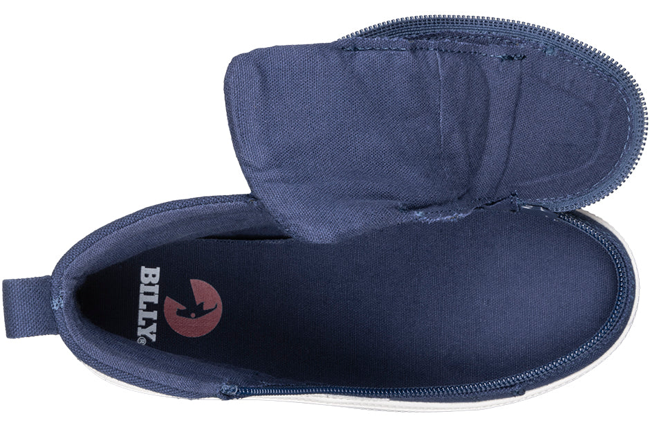 Billy Footwear (Kids) - High Top Navy/White CS Canvas Shoes
