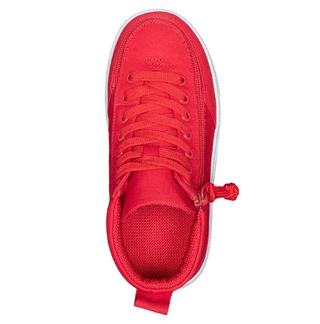 Billy Footwear (Kids) DR Fit - High Top Red Canvas Shoes