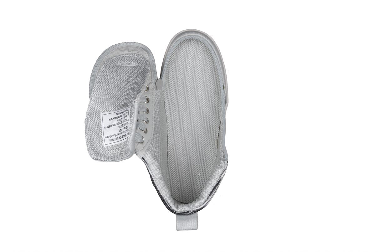 Billy Footwear (Kids) WDR Fit - High Top Silver Streak Canvas Shoes
