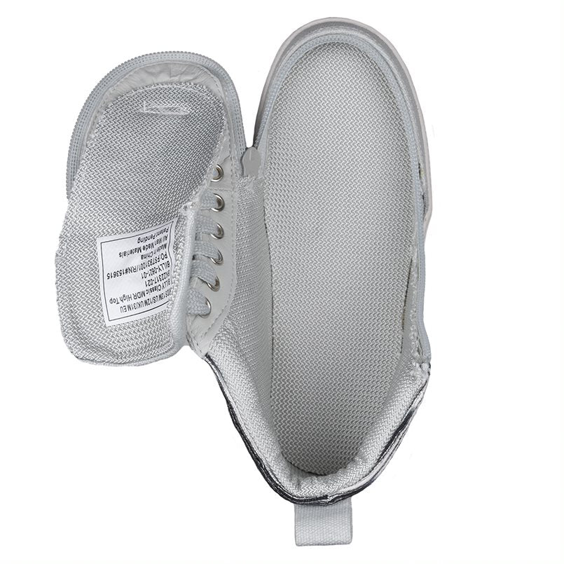 Billy Footwear (Kids) WDR Fit - High Top Silver Streak Canvas Shoes