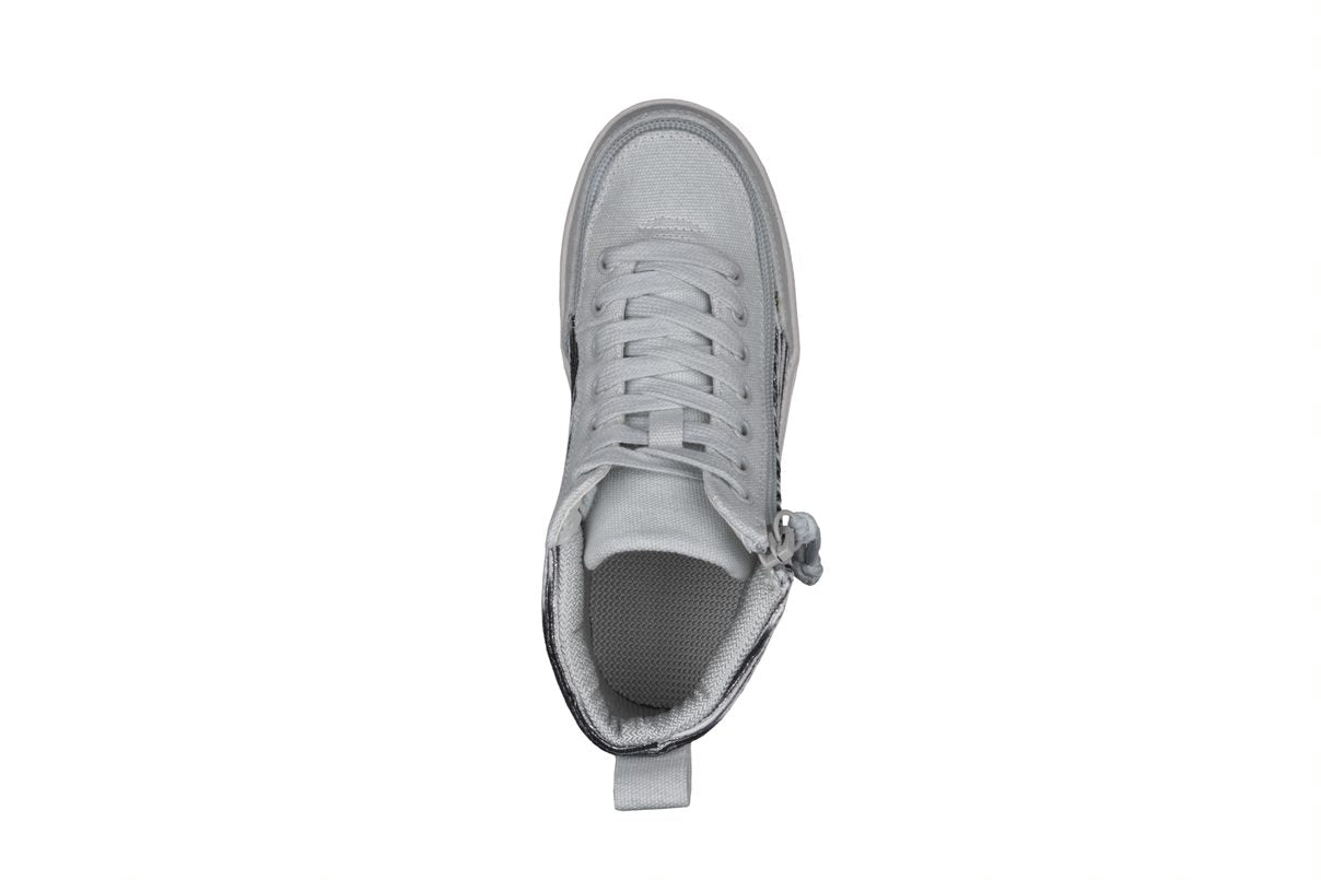 Billy Footwear (Kids) WDR Fit - High Top Silver Streak Canvas Shoes
