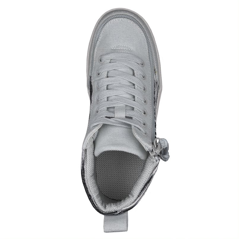 Billy Footwear (Kids) WDR Fit - High Top Silver Streak Canvas Shoes