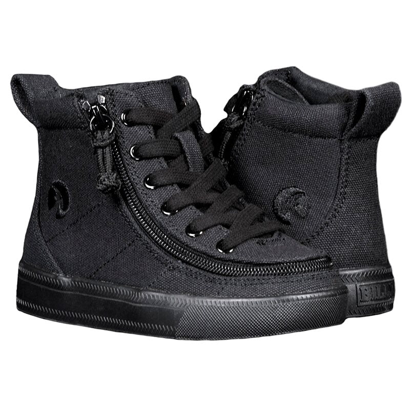 Billy Footwear (Toddlers) DR Fit - High Top Black To The Floor Canvas Shoes