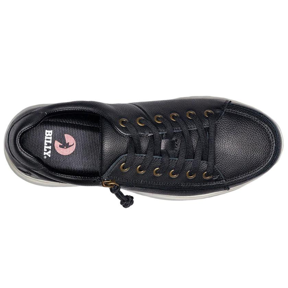 Billy Footwear (Mens) - Low Top Black Leather Comfort Shoes
