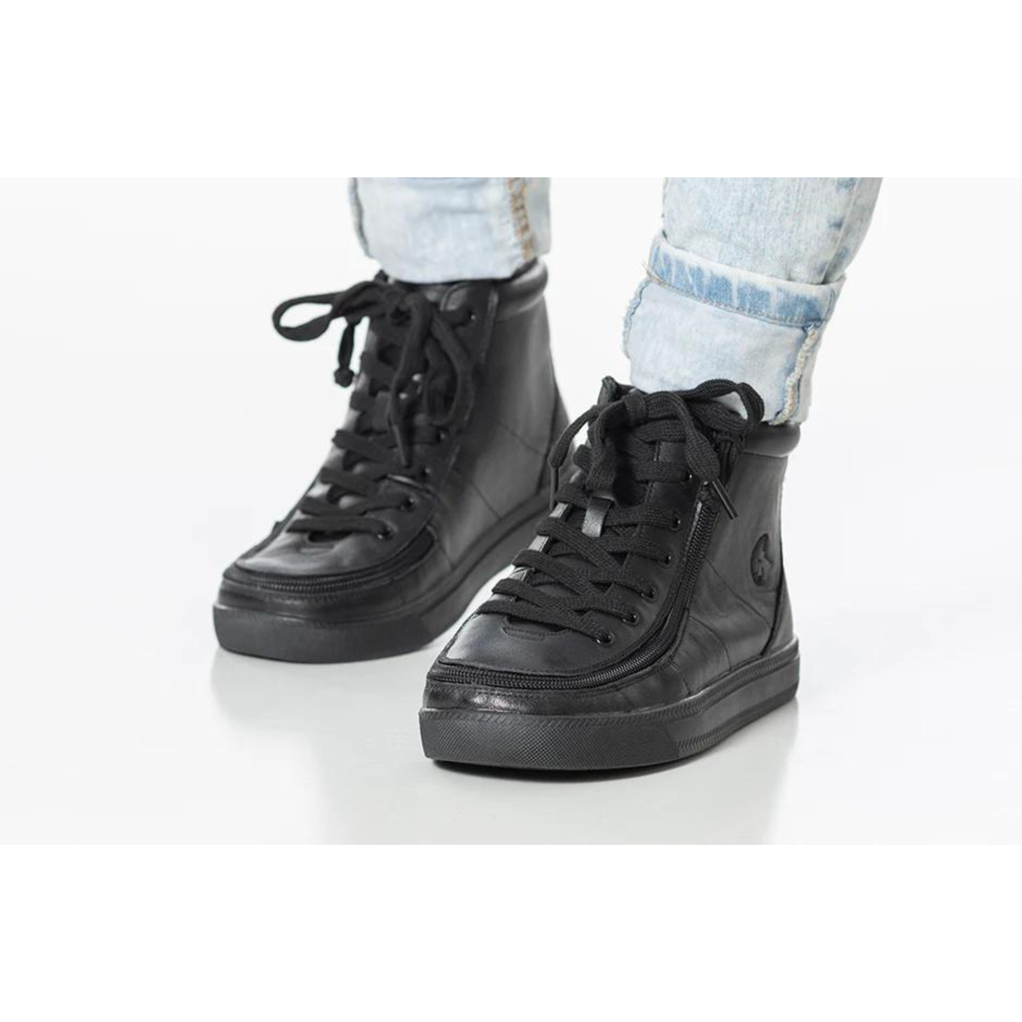 Billy Footwear (Kids) DR II Fit - High Top DR II Black Leather Shoes