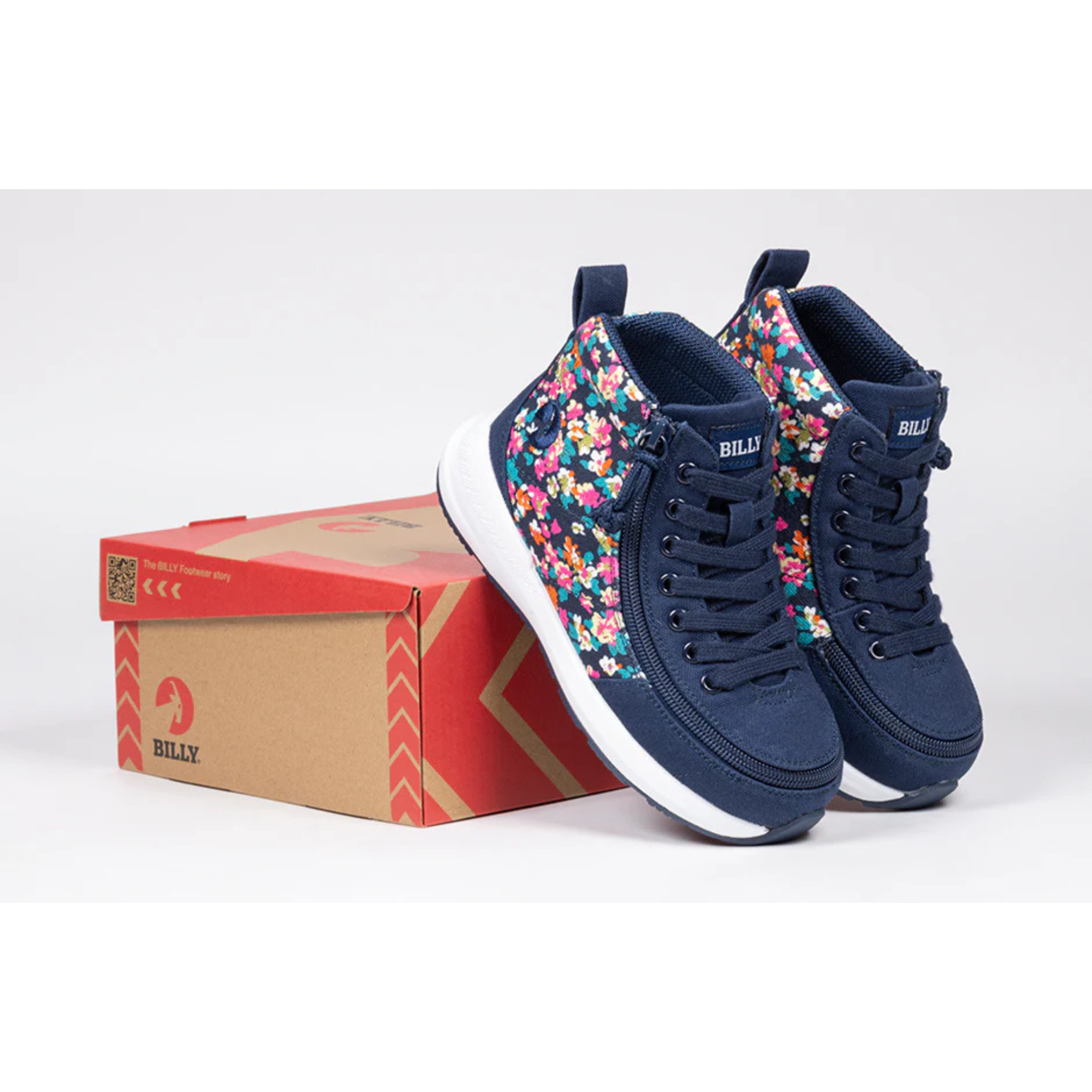 Billy Footwear (Toddler) - Goat High Top Sport Navy Floral