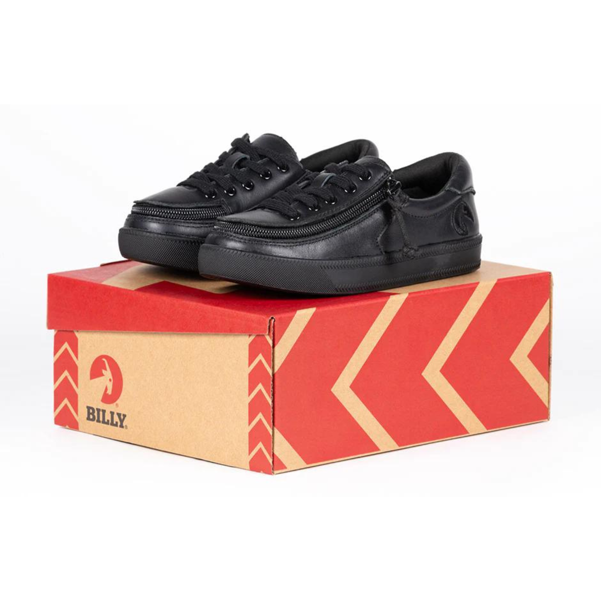 Billy Footwear (Toddlers) DR II Fit - Low Top DR II Black Leather Shoes