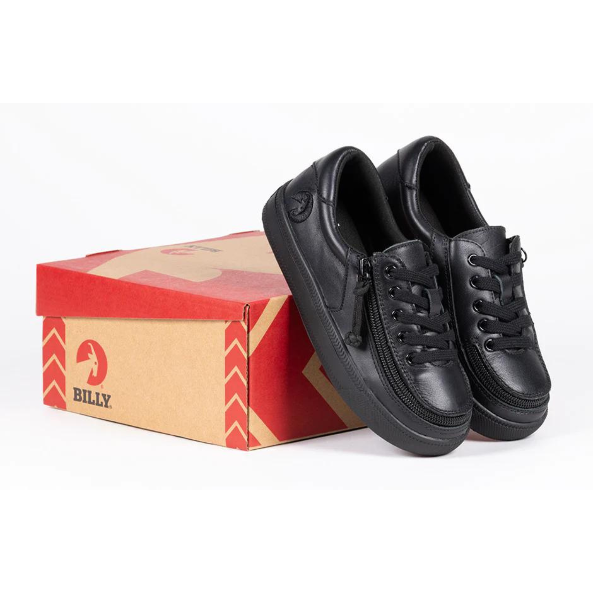 Billy Footwear (Toddlers) DR II Fit - Low Top DR II Black Leather Shoes