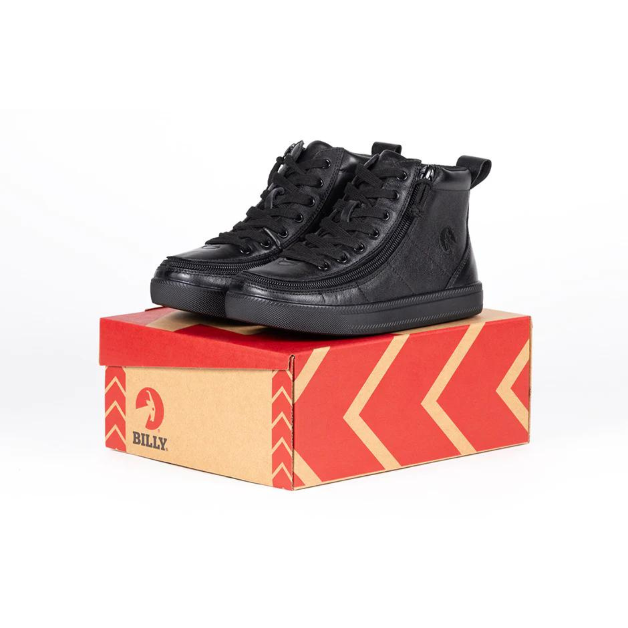 Billy Footwear (Kids) DR II Fit - High Top DR II Black Leather Shoes Clearance