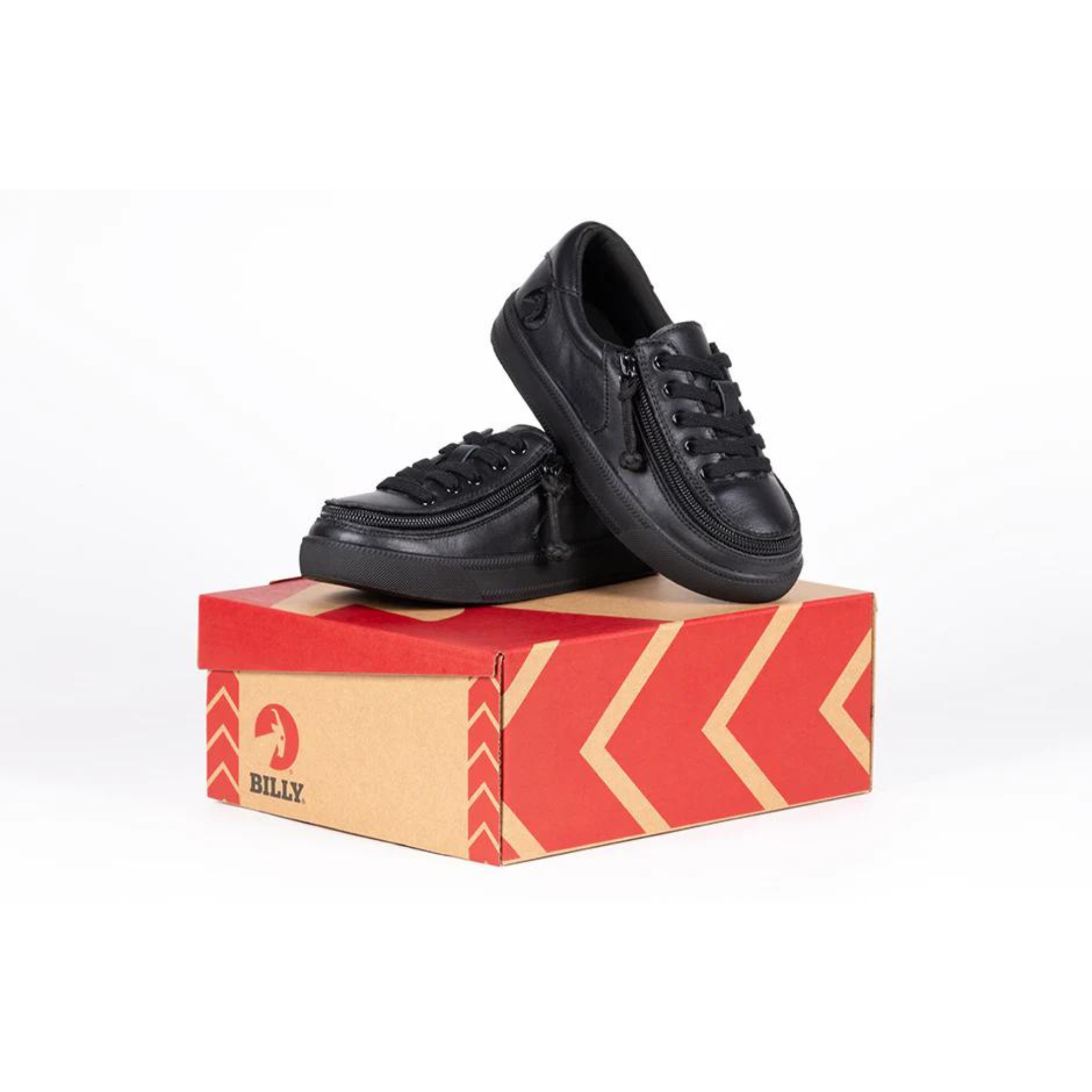 Billy Footwear (Toddlers) DR II Fit - Low Top DR II Black Leather Shoes