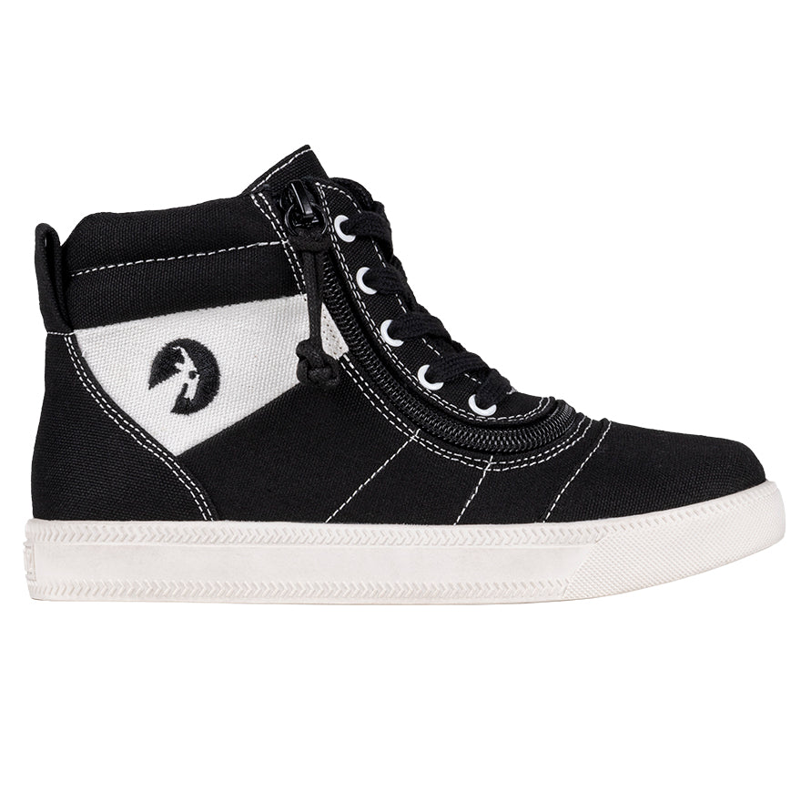 Billy Footwear (Kids) DR Fit - Short Wrap High Top DR Black White Canvas Shoes