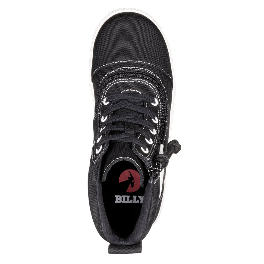 Billy Footwear (Kids) DR Fit - Short Wrap High Top DR Black White Canvas Shoes