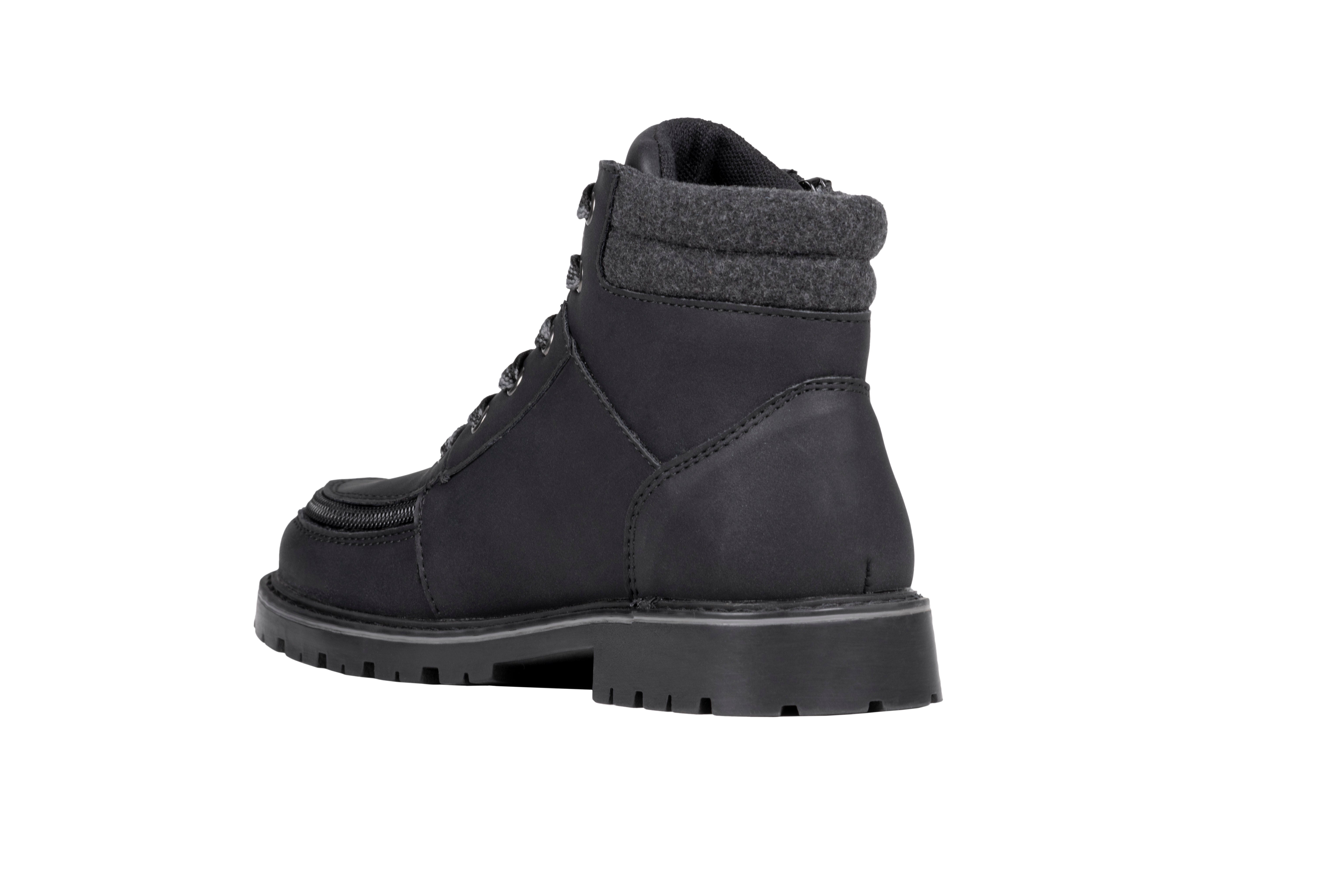 Billy Footwear (Kids) -  Black Faux Leather Lug Boots 2 CLEARANCE