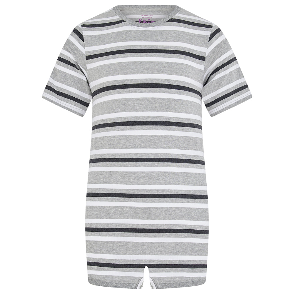 KayCey® Signature Stripes Short Sleeve Popper Bodysuit