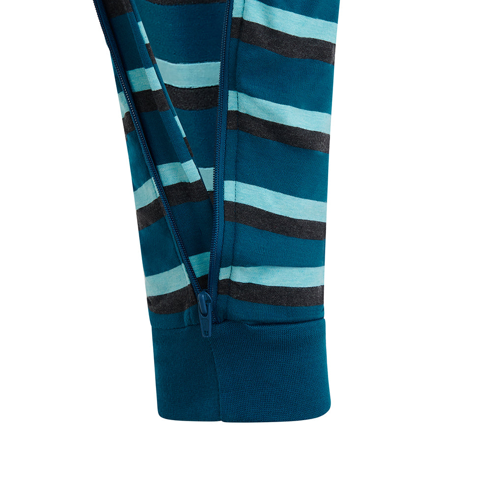 KayCey® Signature Stripes Long Sleeve Zip Back Jumpsuit