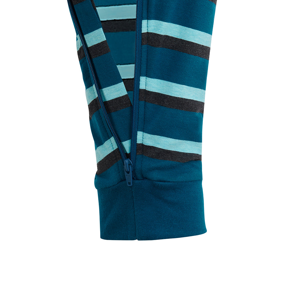 KayCey®Z Secret Zip Back Jumpsuits - Short Sleeve / Ankle Length Stripes