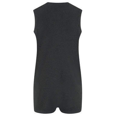 Kids charcoal sleeveless poppervest on a white background showing the back