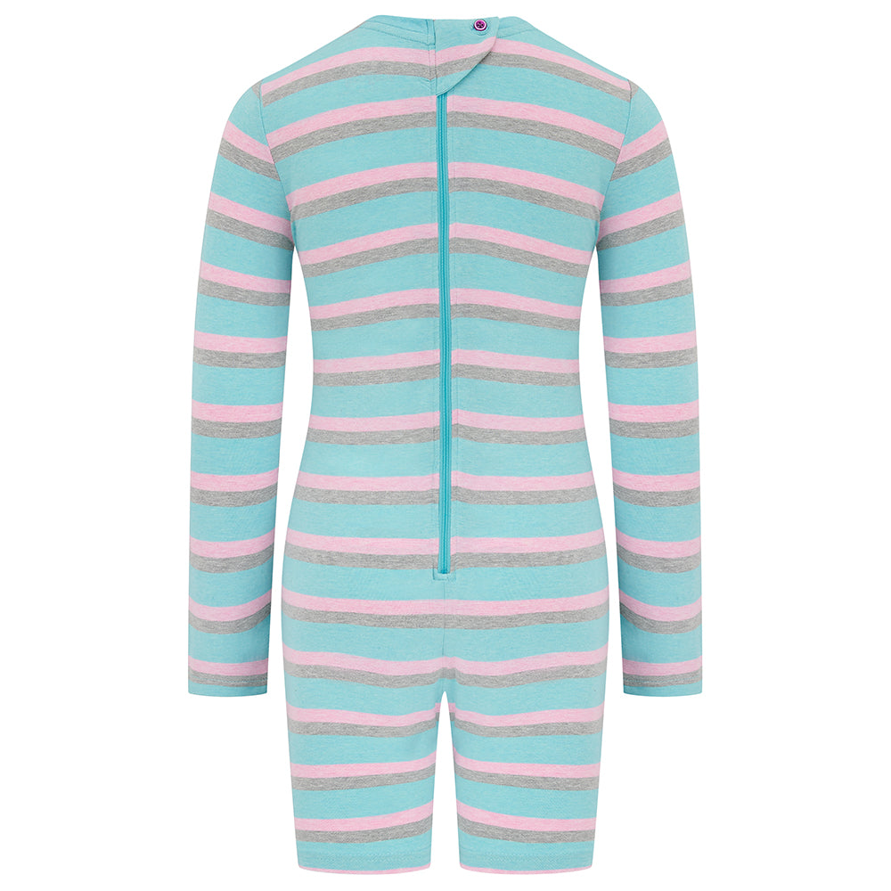 KayCey®Z Lite Secret Zip Back Jumpsuits (Kids) - Long Sleeve / Knee Length Stripes