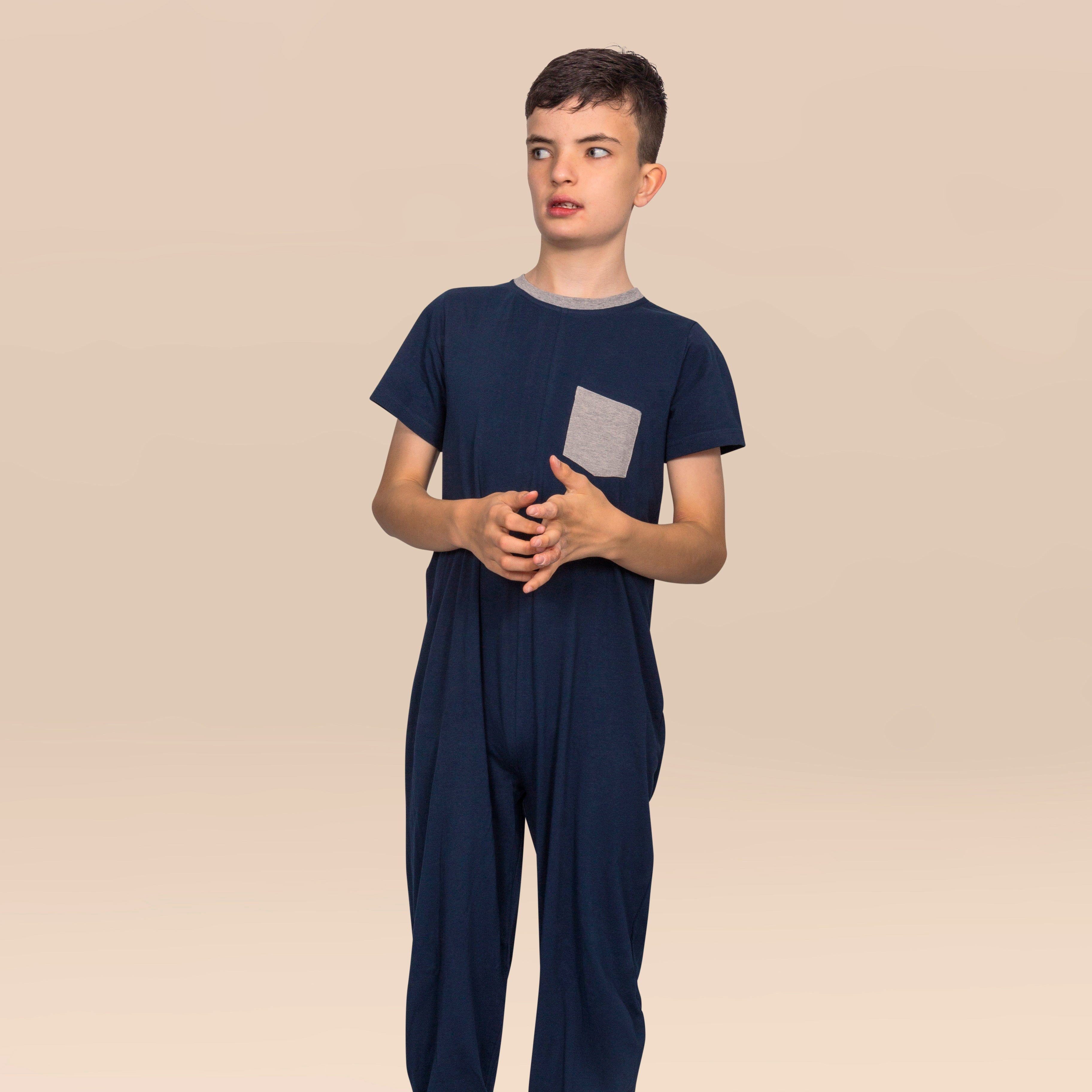 KayCey® Zip Back Jumpsuits (Kids) - Short Sleeve - Long Leg - Basic Range