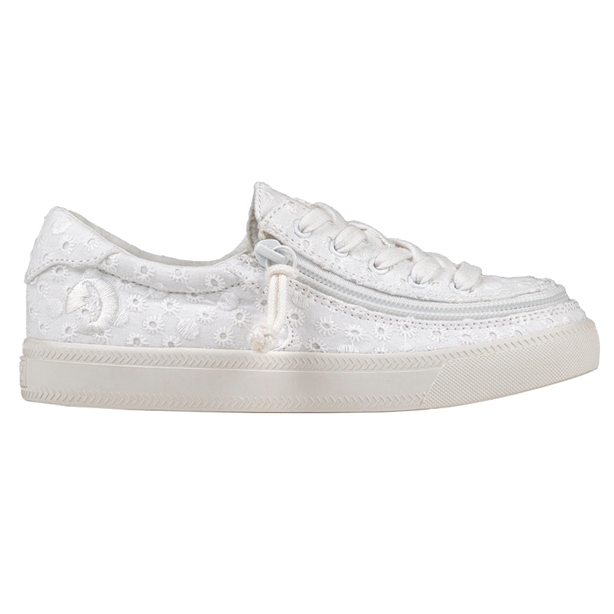 Billy Footwear (Kids)  - Low Top White Eyelet Canvas Shoes CLEARANCE