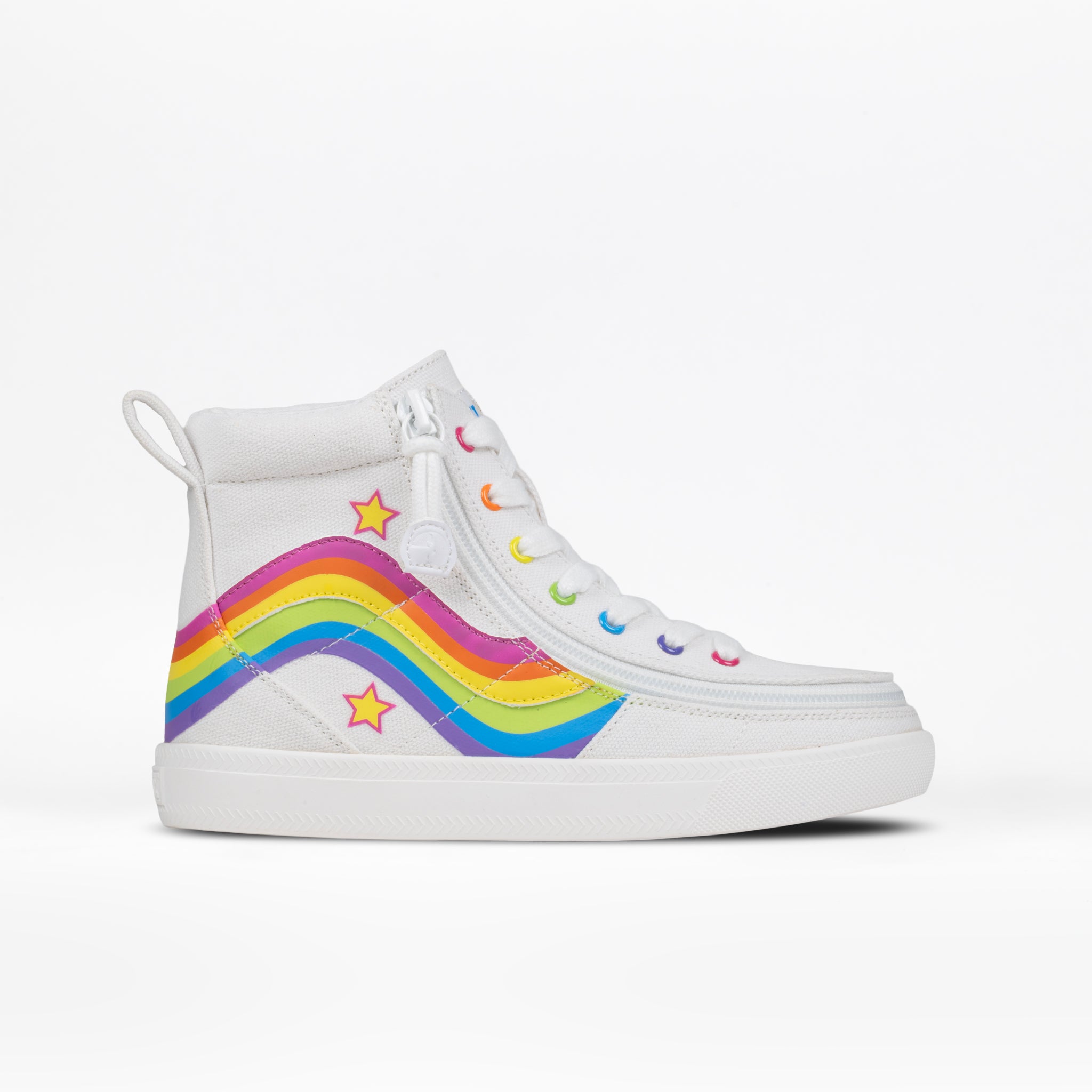 Billy Footwear (Kids) - High Top Wavy Rainbow Shoes