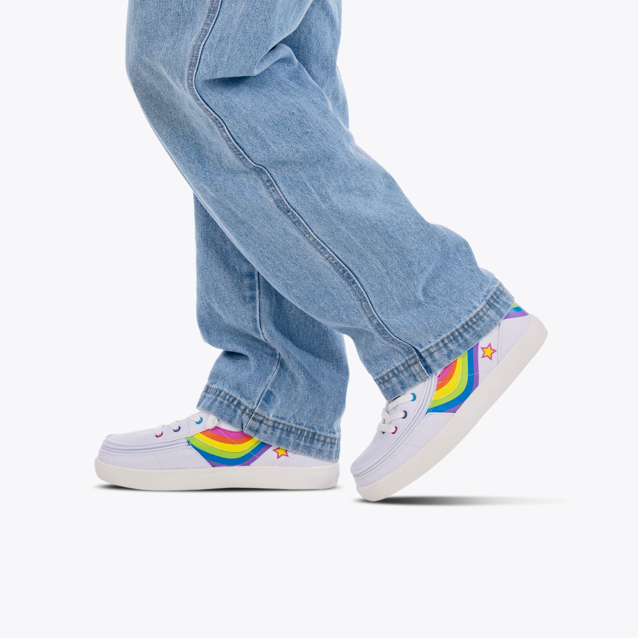 Billy Footwear (Kids) - High Top Wavy Rainbow Shoes