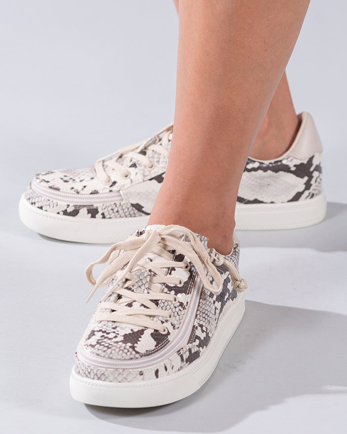 Billy Footwear (Womens) - Low Top Snake Print Faux Leather Shoes Clearance