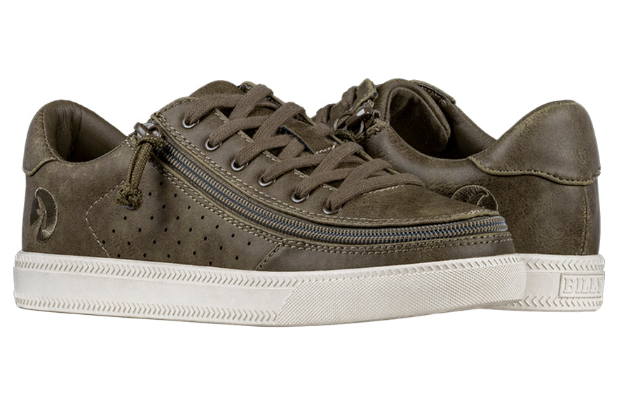 Billy Footwear (Womens) - Low Top Olive Faux Leather Shoes Clearance