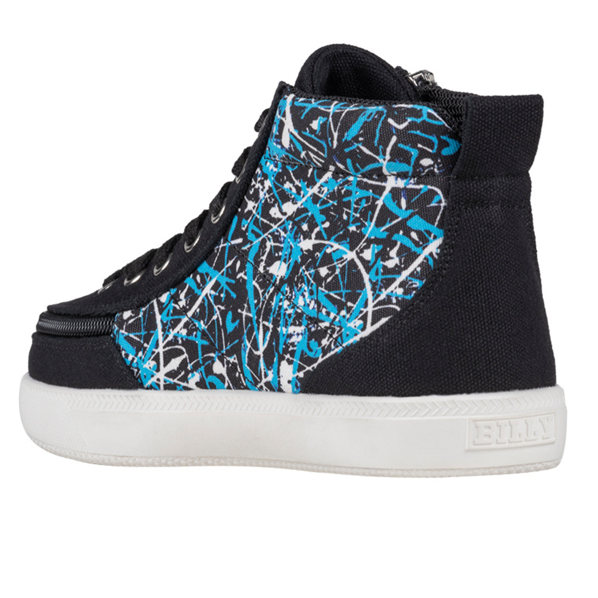 Billy Footwear (Kids) - High Top D|R Black Graffiti Canvas Shoes