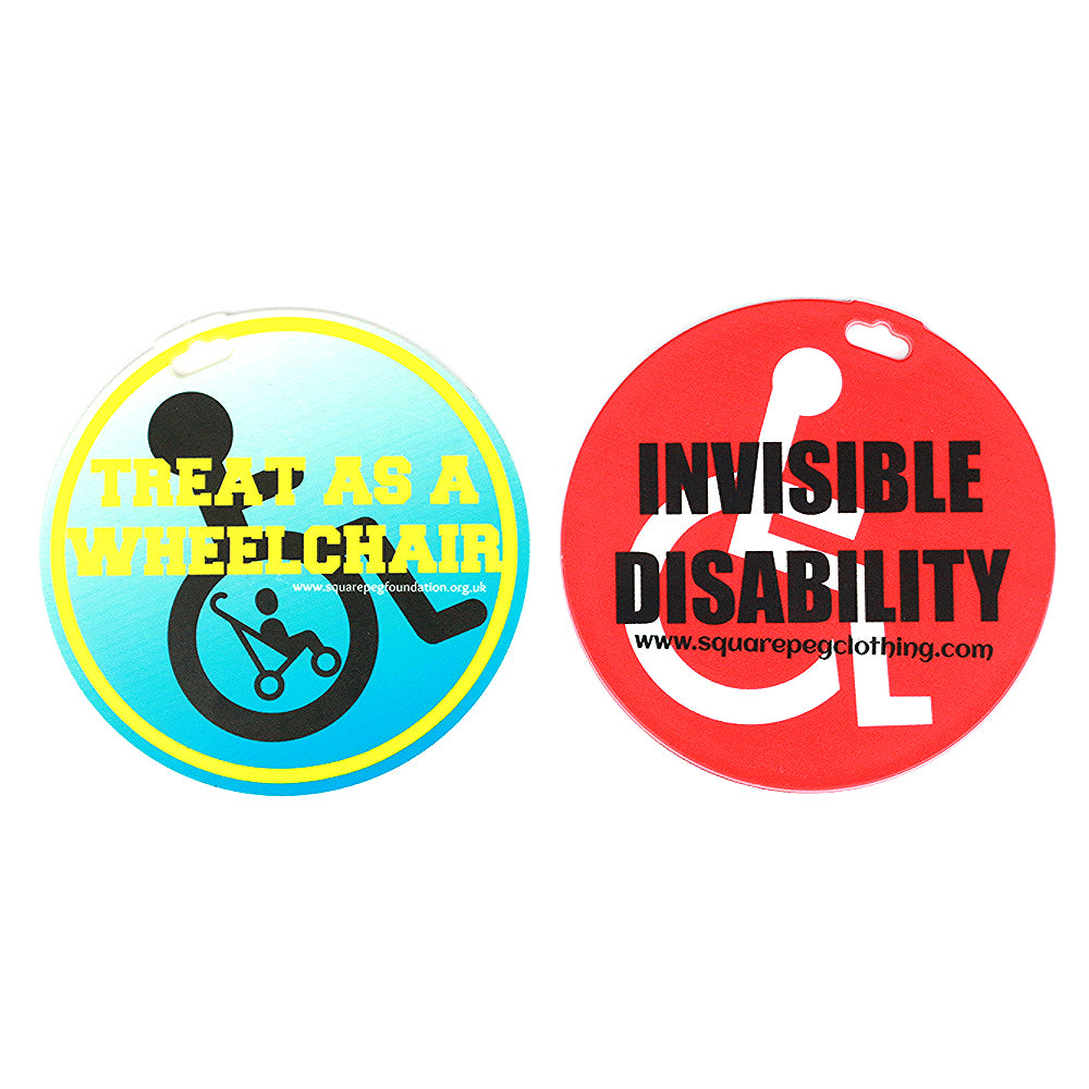 square_peg_invisible_disability_and_treat_as_wheelchair_user_badge_to_clip_on_buggy_special_needs