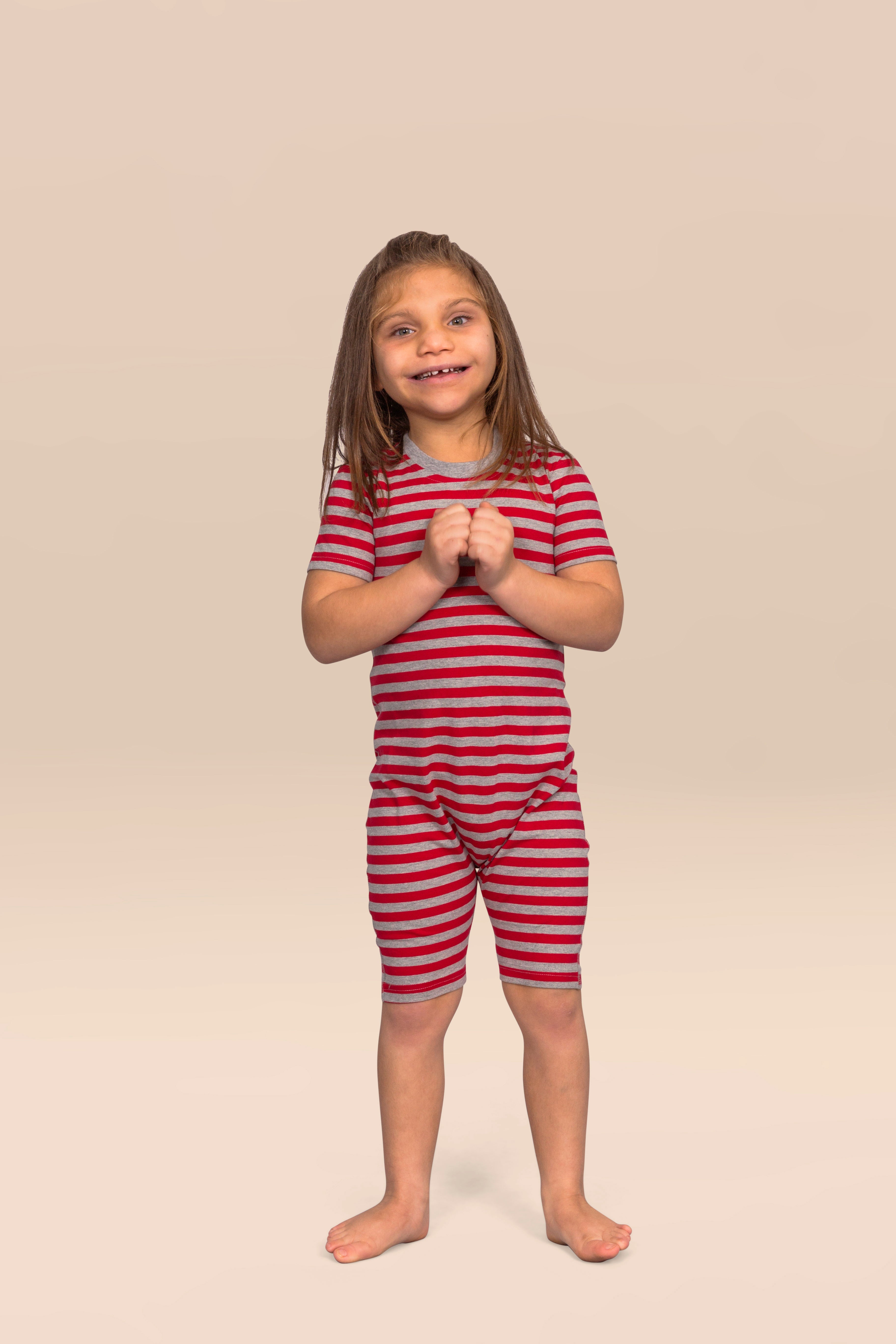 KayCey®Z Secret Zip Back Jumpsuits - Short Sleeve / Knee Length (KIDS)